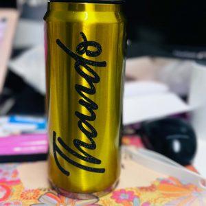 Gold Steel Cup Personalised with a name