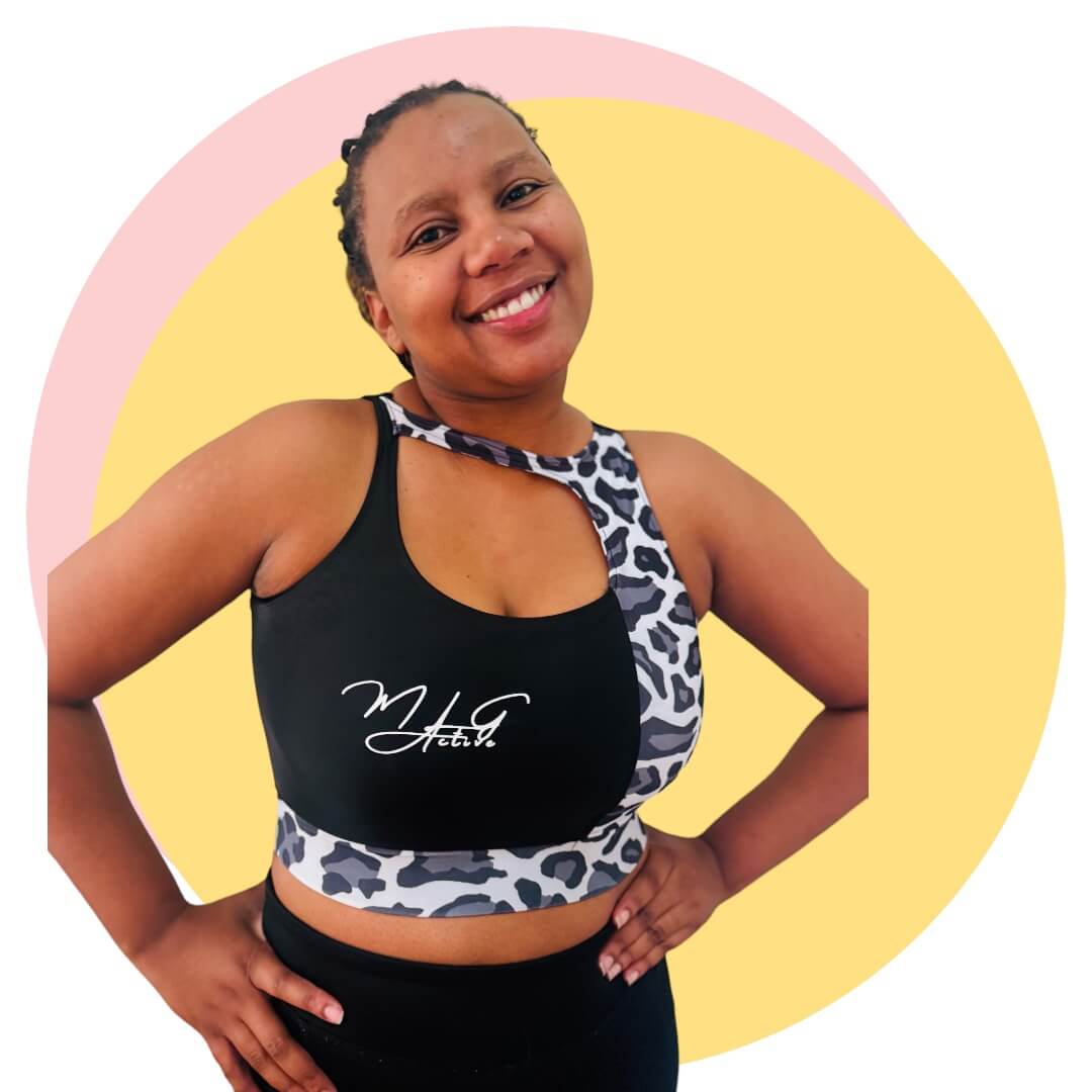 MLG Active Black and White Animal Print Sports Bra