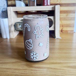 Holiday-Themed Frosted Glass Cup