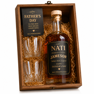 Personalised Decanter & Glass Wooden Gift Box